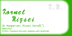 kornel mizsei business card